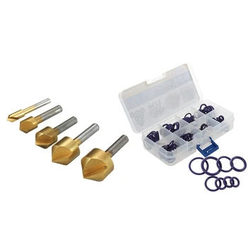 

1 Set 5 Pcs Tlg HSS Countersink Counterbore Countersinks Wood Metal 6-19mm 90 Degree Individual Flute Inserts & 1 Set 145 Pcs 8