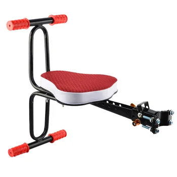 

Bicycle Child Quick Dismounting Seat Bicycle Electrombile Preposed Safety Seat With Armrest And Pedal - Red