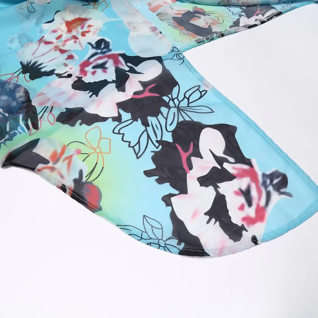 Women Chiffon Kimono Oversized Floral Printed Casual Irregular Casual, Beach, Swimming Shawls Bikini Cover-Up