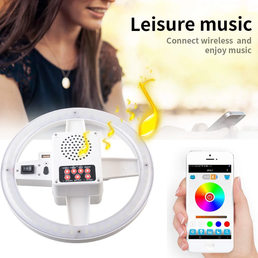 

Multi-function music lighting outdoor camping portable hanging lamp Bluetooth downlight with recording function
