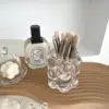 Creative Makeup Brush Holder Decorative Transparent Glass Pen Holder Crystal Nordic Ins Style Desktop Simple Pencil Storage Box 3