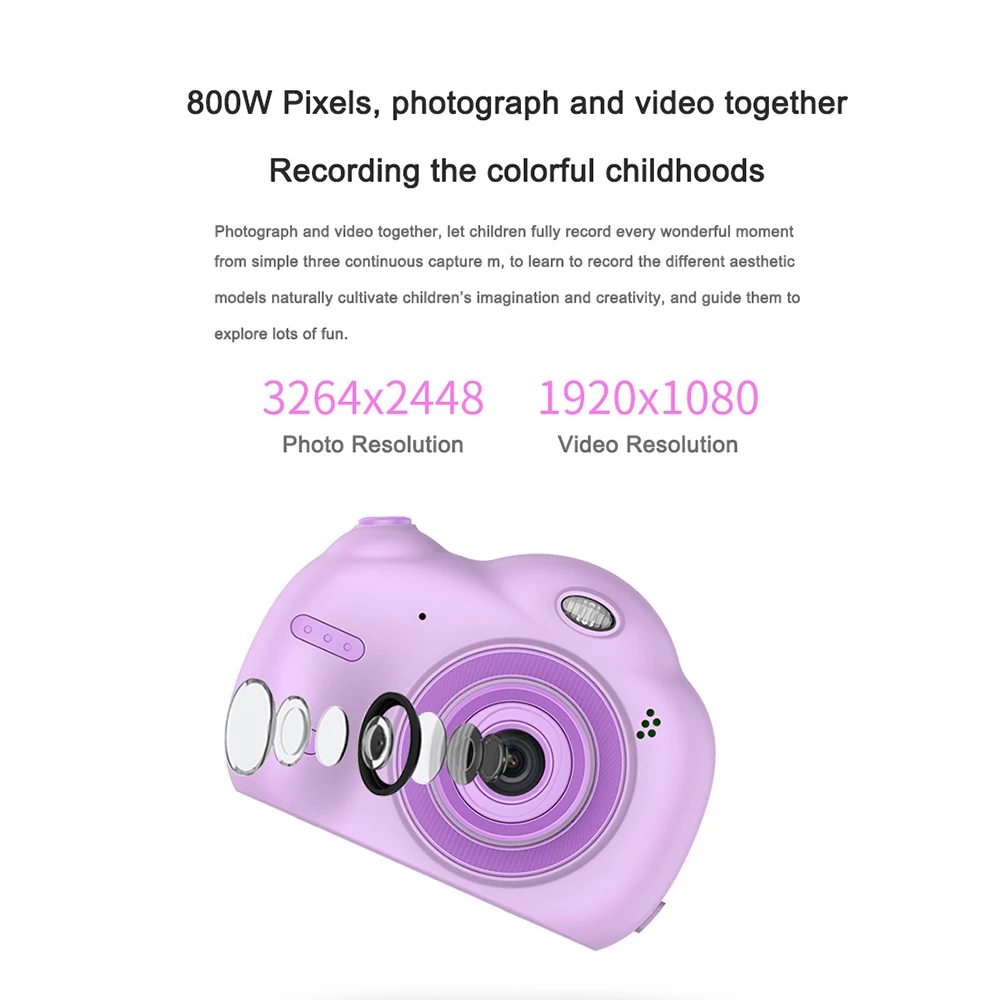 Portable MINI Camera Photography Focus Mode Large Screen Children Camera Cartoon Mini Dual Lens Digital Camera For Children
