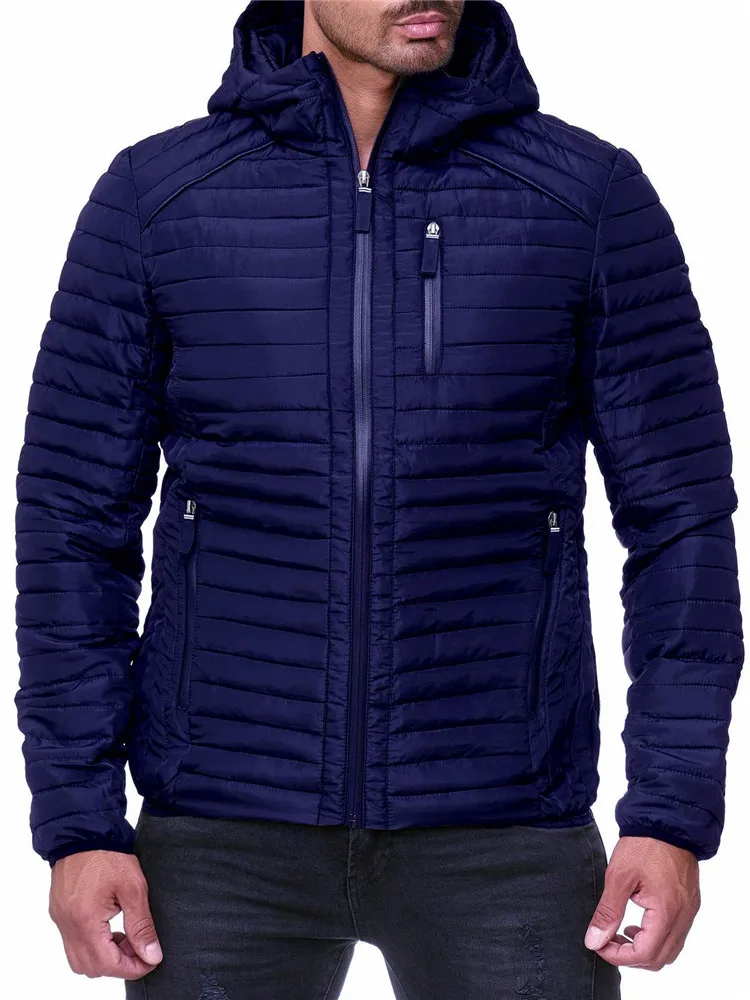 Зимние куртки Parka Men Outwear теплый бренд одежды Тонкий Мужские пальто Осень Повседневная ветровка Стеганые куртки Мужчины XXXL