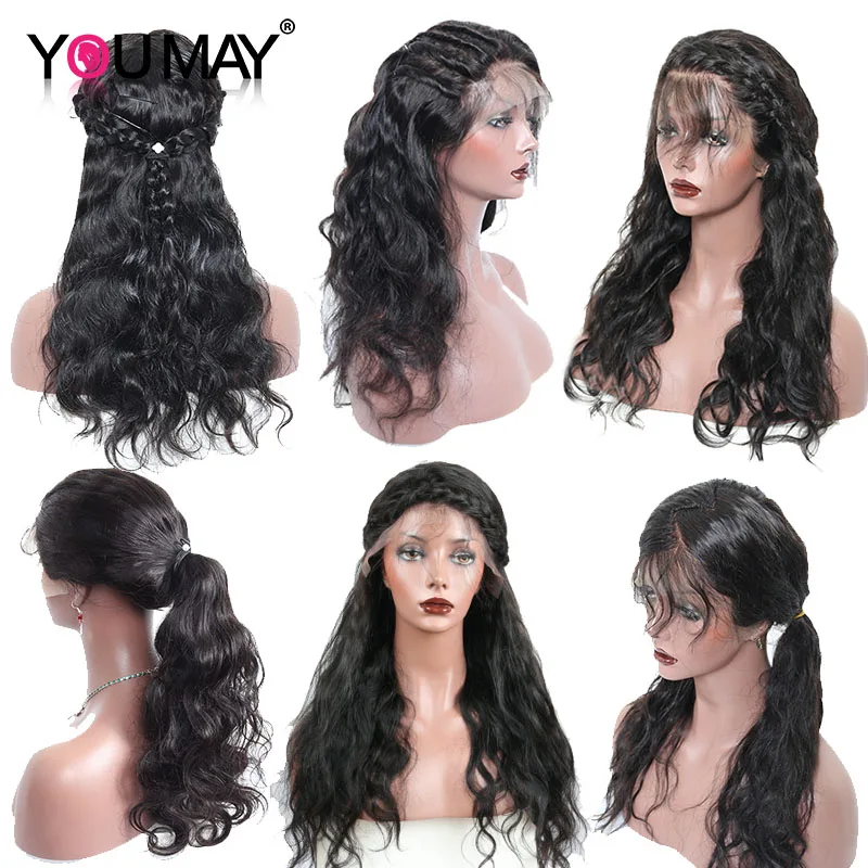  13x6 Lace Front Human Hair Wigs For Women 250% Density Brazilian Body Wave 360 Lace Frontal Wigs Pr