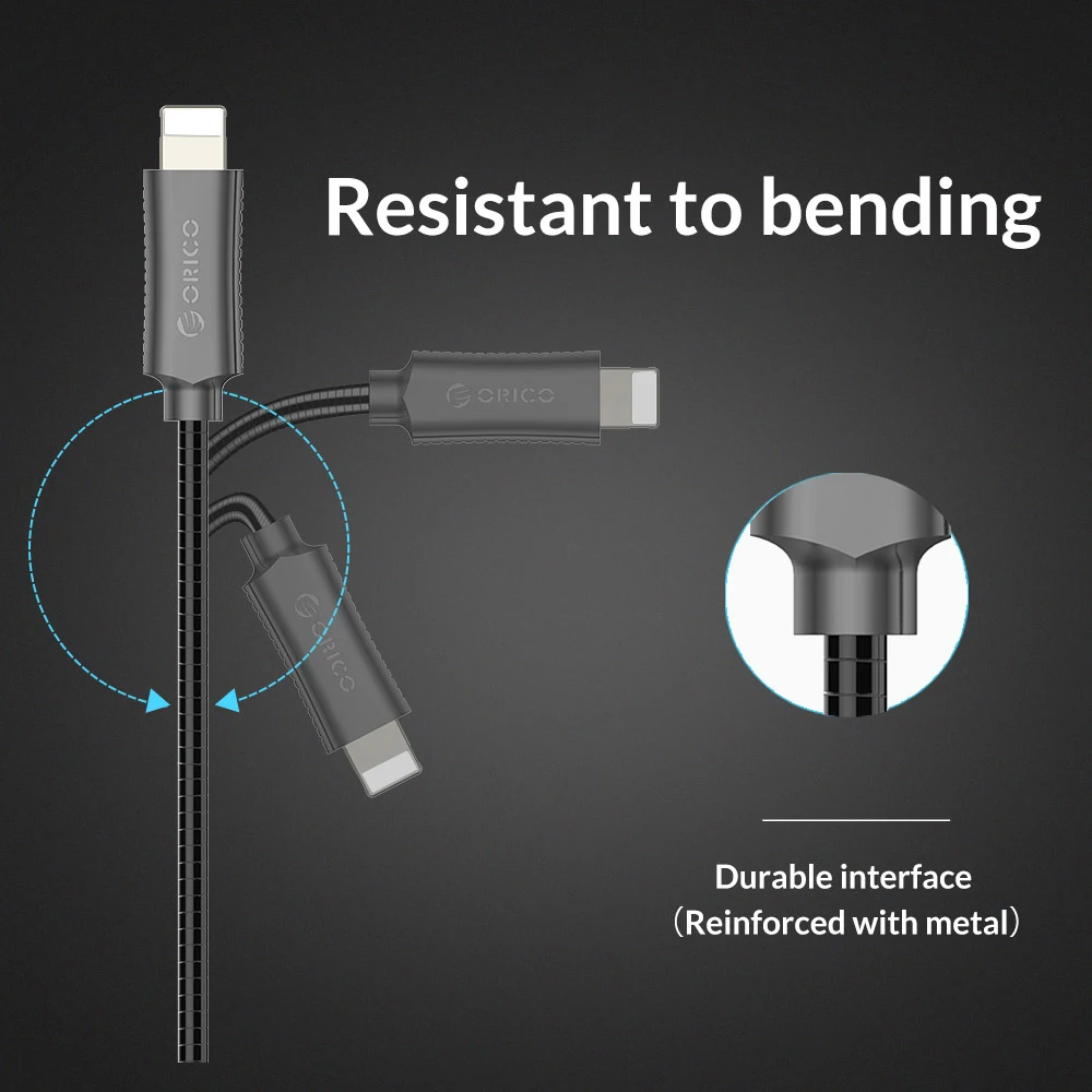 ORICO Zink-legierung Beleuchtung zu USB Kabel für iPhone 3ft 100cm 2.4A Schnelle Ladekabel für iPho