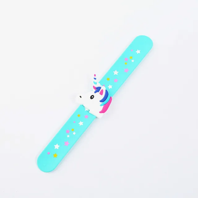 New Unicorn Party Rubber Bangle Bracelet Unicornio Birthday Party Decorations Kids Gifts Baby Shower Boy Girl Event Party Favors Sky Blue