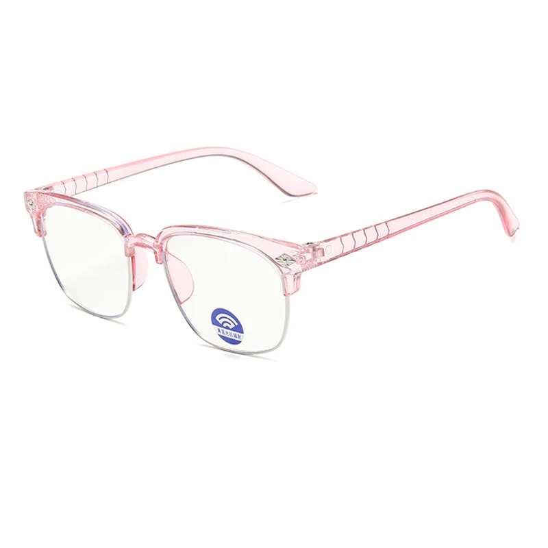 Синий светильник, блокирующие детские очки, оптическая оправа для мальчиков и девочек, квадратные компьютерные прозрачные антибликовые очки UV400 - Цвет оправы: TR Pink