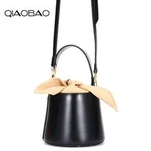 QIAOBAO воловья кожа ведро вместительная сумка для женщин сумка мессенджер сумки ретро сумка