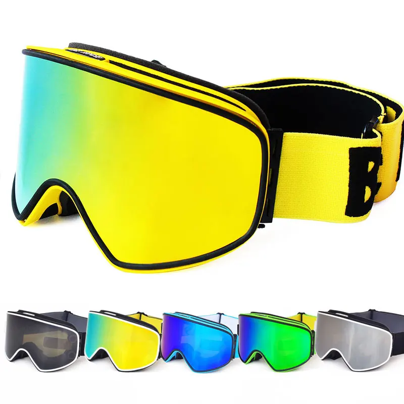 Лыжные очки 2 в 1 с магнитными линзами двойного назначения для ночного катания на лыжах Анти-Туман Uv400 очки для сноуборда мужские женские лыжные очки