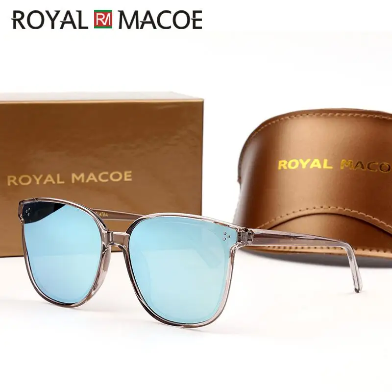 ROYALMACOE брендовые новые корейские дизайнерские женские нежные солнцезащитные очки кошачий глаз мужские Ретро Винтажные Солнцезащитные очки для женщин Jack Bye - Цвет линз: Синий