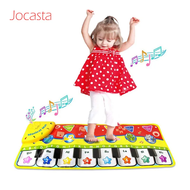 70x27CM Baby Piano Play Mat Touch-Play Music-Instrument Educational Toys for Kids Musical Carpet Toys Stroller 0-3 Years Gift >