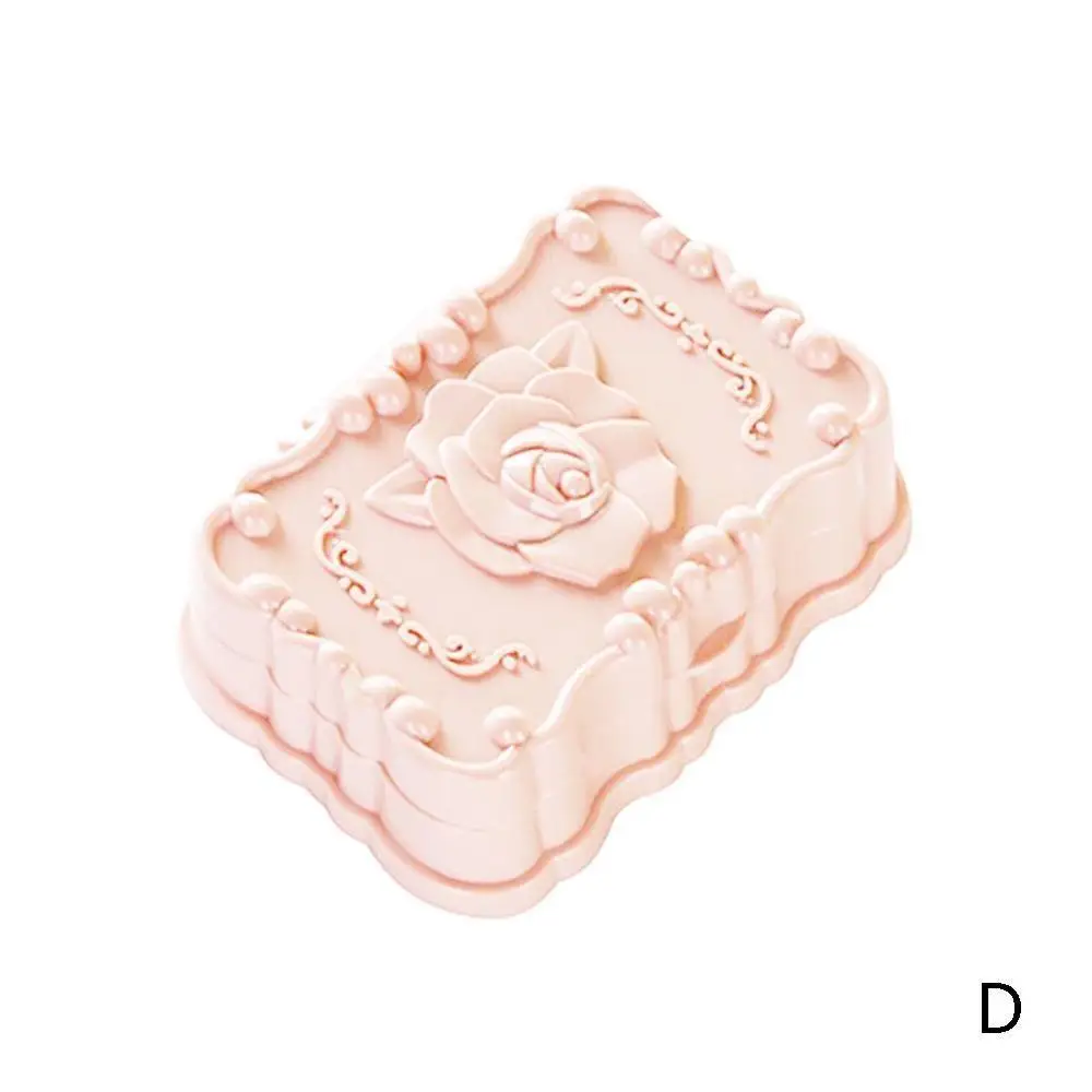 Оригинальная цветное мыло коробка с крышкой легко и удобно Водонепроницаемый анти-грязной розы Полые мыльницы для ванны аксессуары - Цвет: D Pink