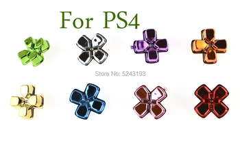 

50pcs chrome Cross Button D-pad Action Button Cross Dpad direction Key Repair Replacement for Playstation Dualshock4 PS4 Gamepad