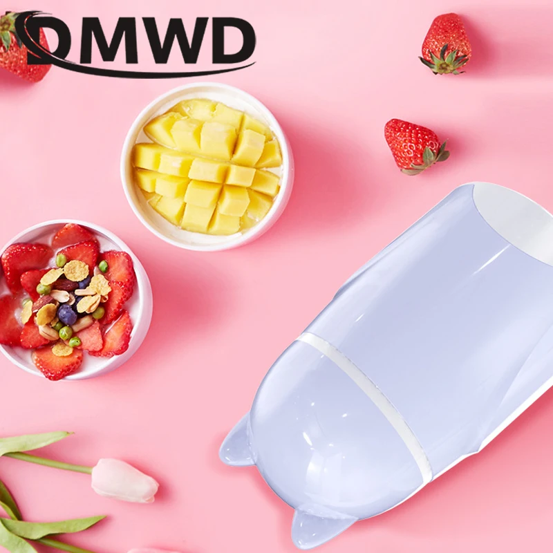DMWD MINI Yogurt Maker Portable Electric Automatic DIY Yoghurt Fermenter Travel Leben Fermenting Machine Glass Cup Container EU 2