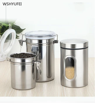 

Metal stainless steel storage tank home kitchen nut snack coffee bean milk tea candy biscuit moisture-proof sealed round can