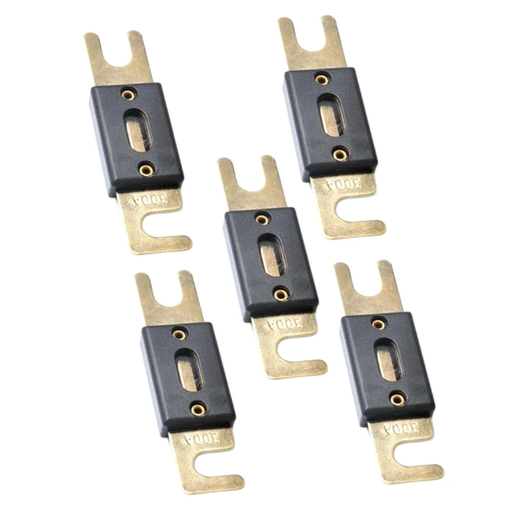 5 Pcs. High Power 300A ANL Circuit Breaker Fuses For All Cars Truck - Black