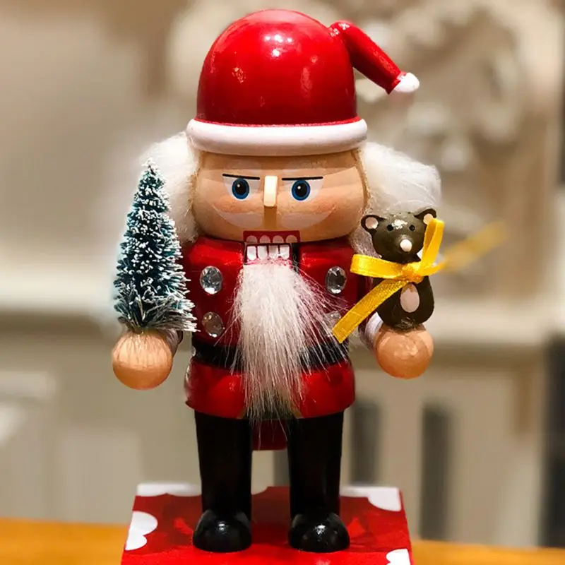Календарь Advent рождественские деревянные декорации орех солдат обратный отсчет календарь в форме снеговика милое мультяшное украшение 16*7*7 см