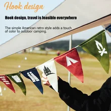 

Outdoor Garden Hanging Decoration Bunting 16 Flags Colorful Pennant Cotton Triangle Flag for Wedding Birthday Party