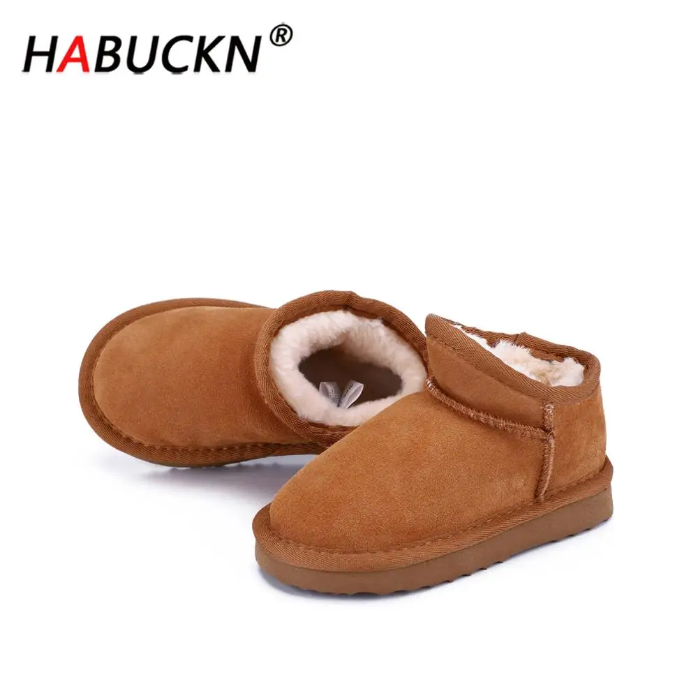 

HABUCKN children Australia Classic Style Snow Boots Winter Warm Leather Flats Warterproof High-quality Ankle Boy and girl Boots