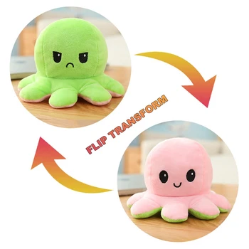 

1pcs Flip Octopus Jouet Chien Mordre Peluche Pieuvre Reversible Humeur Statut Chien Reversible Octopus Plush Angry Happy Stuffed