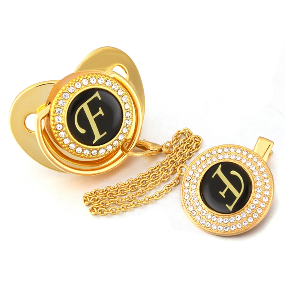 Черное золото имя инициалы буквы F красивые Bling соски и соски зажимы набор