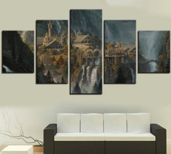 

Factory Direct Sales Custom-made HD Painting Core Inkjet Decorative Painting Custom 5 Pieces Canvas Frameless Painting