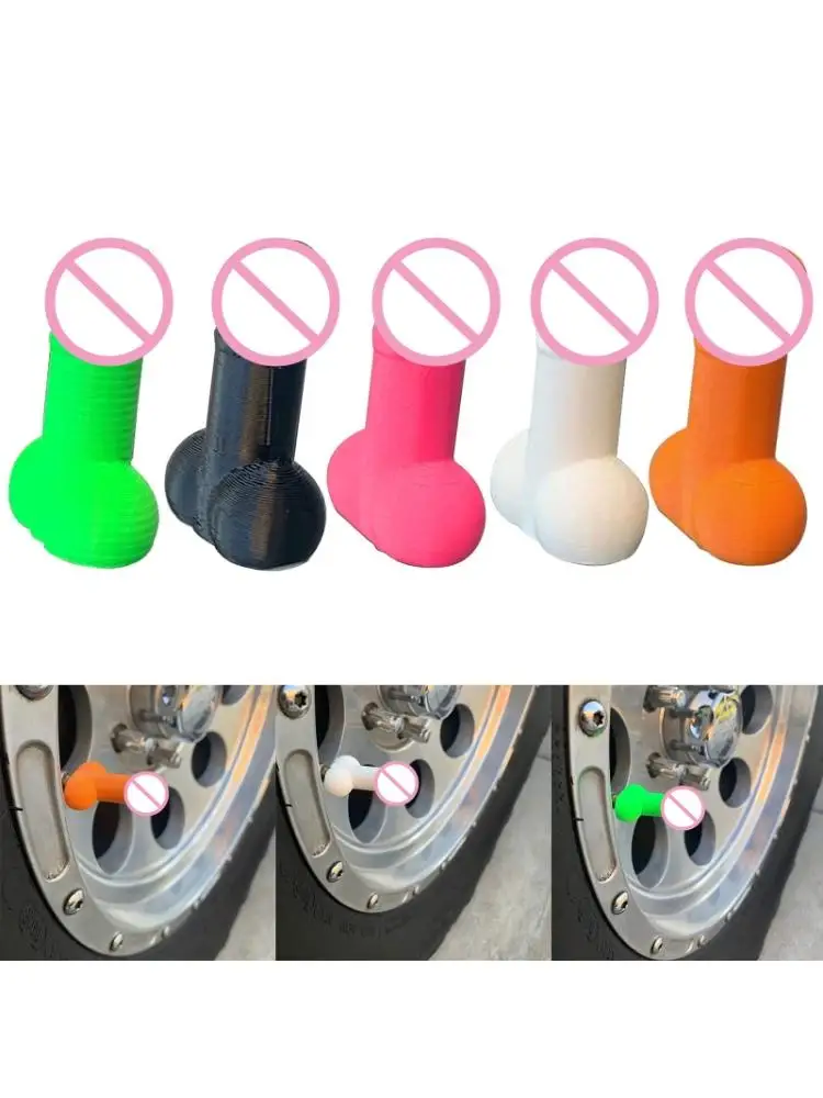 

Prank Penix_Shaped Tire Cap, Luminous Car Wheel Tire Valve Stem Dust_Cover L4MC