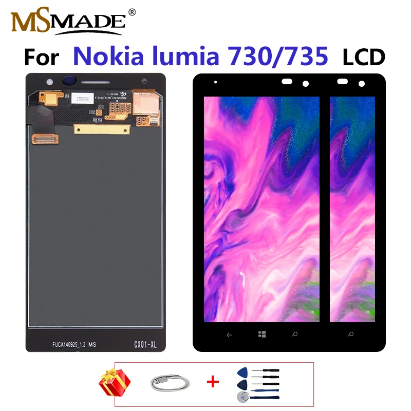 

For Nokia Lumia 730 735 LCD Display Touch Screen Digitizer With Frame Assembly Parts For Nokia RM-1038 RM-1039 RM-1040 Lcd