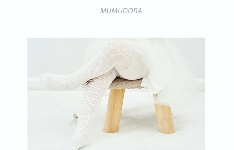 Spring And Summer Thin Panty-hose for Kids Small Wave Bow Girls Baby Mesh Cotton Socks 1-3-5-Year-Old