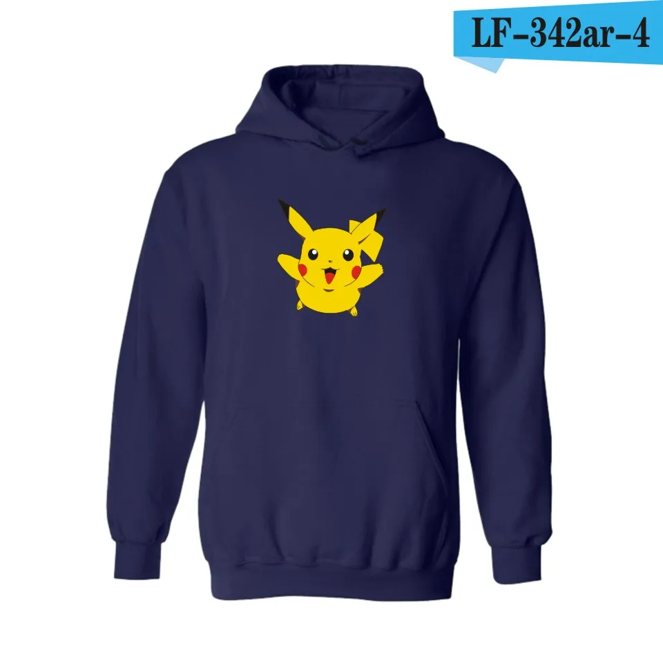PIKA in Pokemon Go/мужские толстовки с капюшоном и свитшоты осень-зима с карманом, худи с монстром для мужчин, большие размеры для мальчиков, пары - Цвет: navy blue