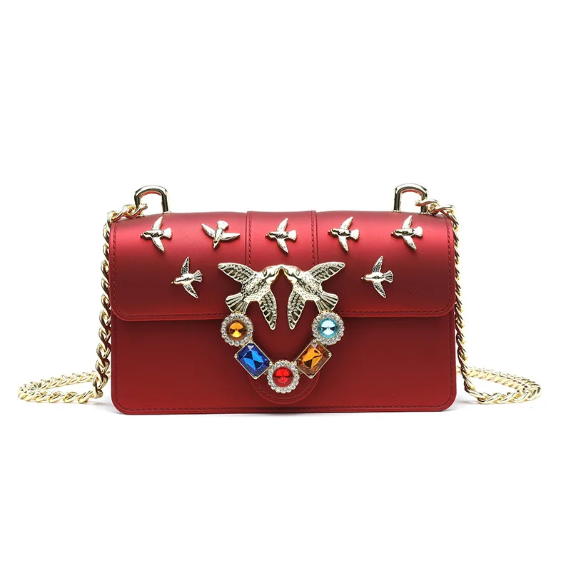 

2018 Korean-style New Style Swallow Bag Fashion Cool GIRL'S One-Shoulder Oblique Chain Bag Simple Glorious Square Sling Bag