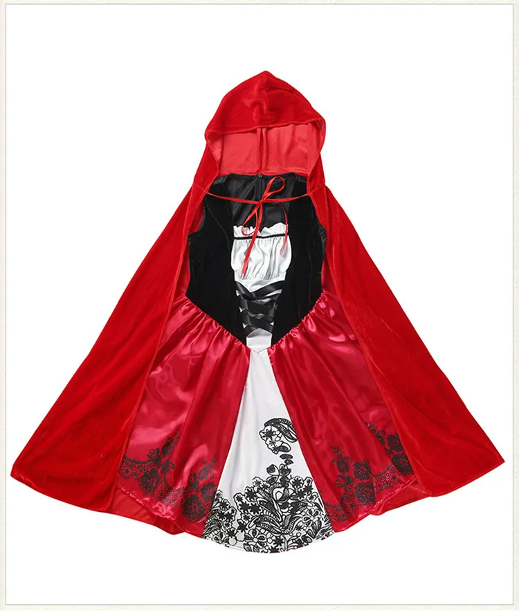 S XL красное платье с капюшоном для верховой езды костюм для девочек платье для костюмированной вечеринки костюм на Хэллоуин принцесса одежда сценический Косплей