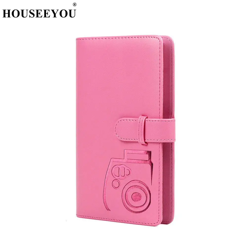 pink 96 карманы из искусственной кожи мгновенный чехол для фотографий в альбоме для ЖК-дисплея с подсветкой Fujifilm Instax Mini8/9/фотоаппаратов моментальной печати 7 s/7C/25/70 90 " мини-пленка Рождественский подарок на свадьбу - Цвет: pink
