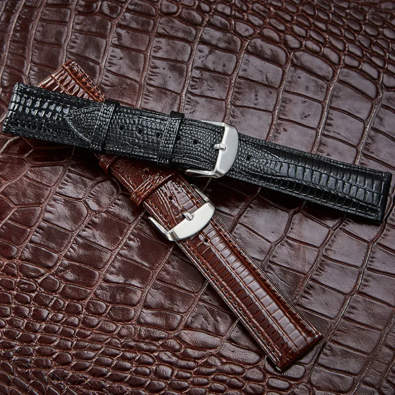 

12mm 14mm 16mm 18mm 20mm 22mm 24mm Fashion Leather Watch Strap Black Brown Crocodile Pattern Genuine Leather Watchband