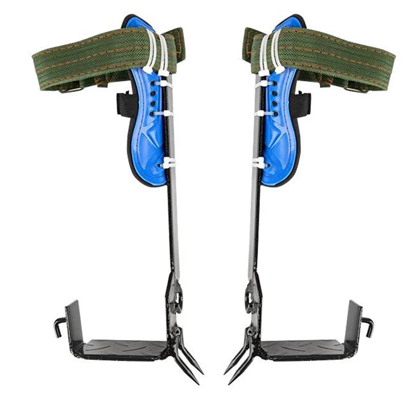 

1pair Adjustable 2 Teeth Climbing Spike Hook100kg Loading Pedal Thickening Climber Climbing Tree Tool for Hunting Picking Fruits