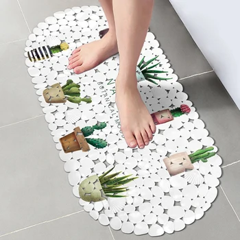 

Bathroom Non-slip Mat PVC Waterproof Shower Bath Mat Hollow out Creative Carpet Soft Plastic Foot Massage Cartoon Rug