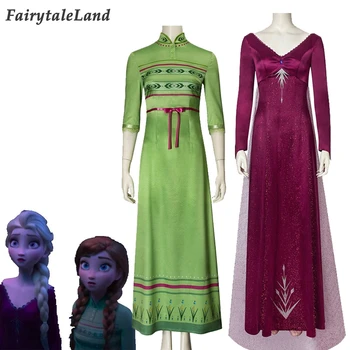 

Princess Elsa Anna Coplay Dress Carnival Halloween Costume Elsa Red Dress Princess Coplay Outfit Anna Green Dress Custom made