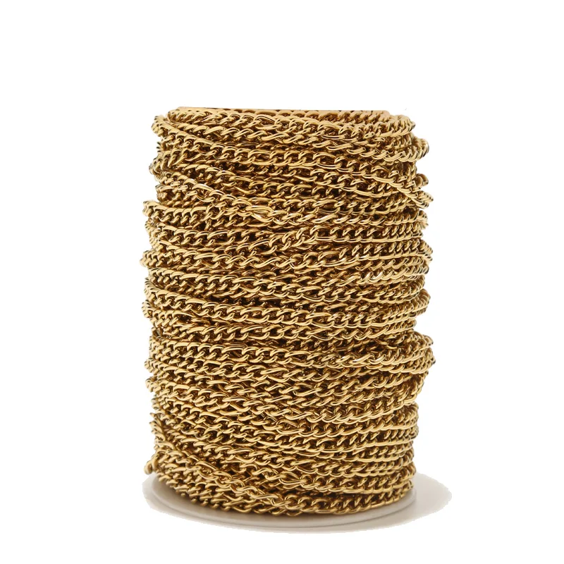 

1m/2m/5m Stainless Steel 6mm Width Round Figaro Chains 3:1 Heavy Link Chain For DIY Jewelry Making Necklaces Bracelets Findings