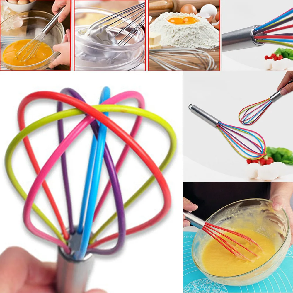 Multifunctional Rotary Manual Egg Beater Mixer Mini Plastic Kitchen Whisk Bake Tool Agitator Silicone Eco-Friendly 1pcs | Дом и сад
