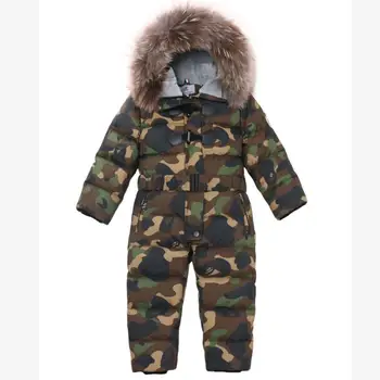 

-30℃ Wholsale Children Down Coat Winter Hooded Snow Wear Thicker Warm Outwear Real Fur Modis Kids Oversize Down Jacket Y2009