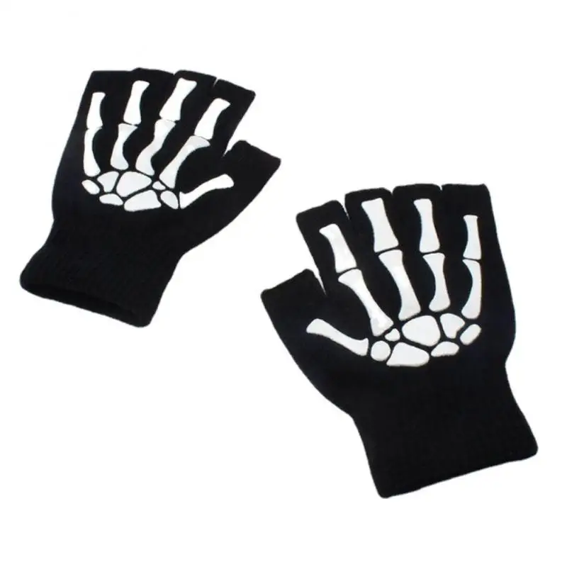 Fingerless Gloves Gothic Skull Fingerless Skeleton Gloves Skeleton