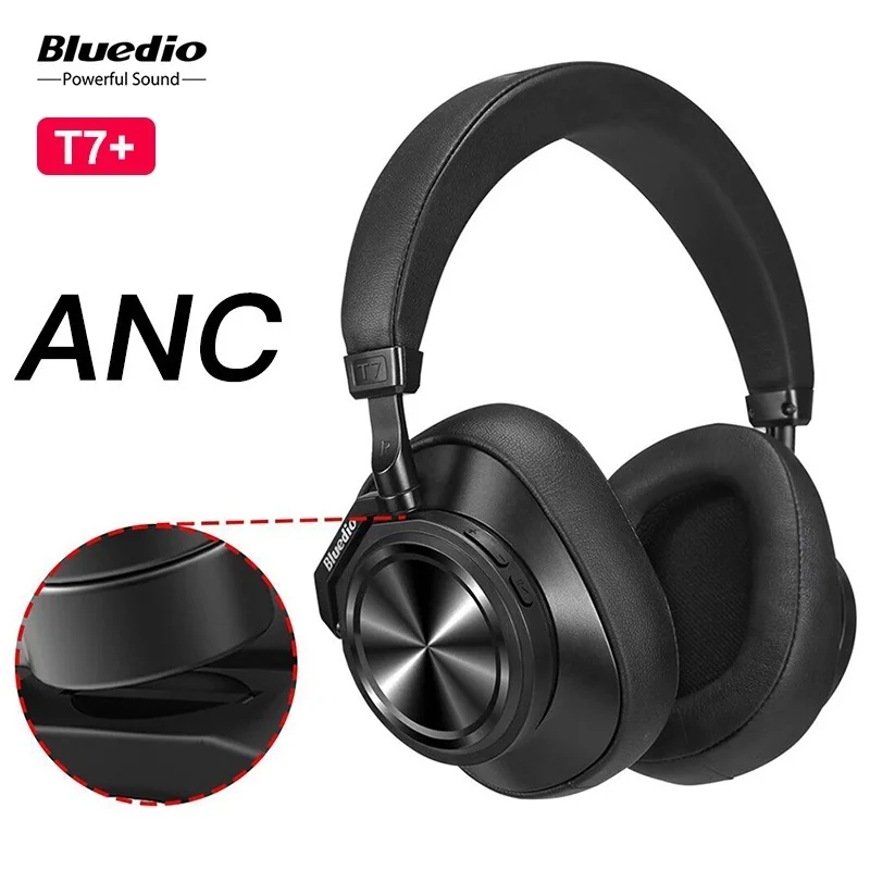 

Original Bluedio T7 Plus Bluetooth Headphone ANC Noise Cancelling Wireless Headset HiFi Sound Face Recognition Support SD Card
