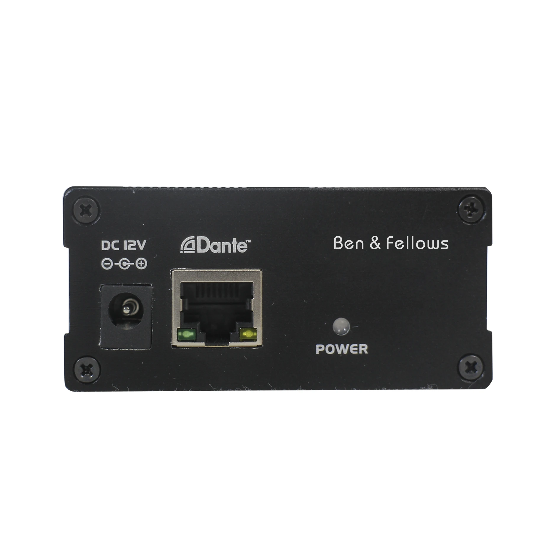 Dante Audio 2 In 2 Out Mini IP Network Transmitter/Converter with Balanced MIC/AUX, Supporting 12VDC or PoE Supply
