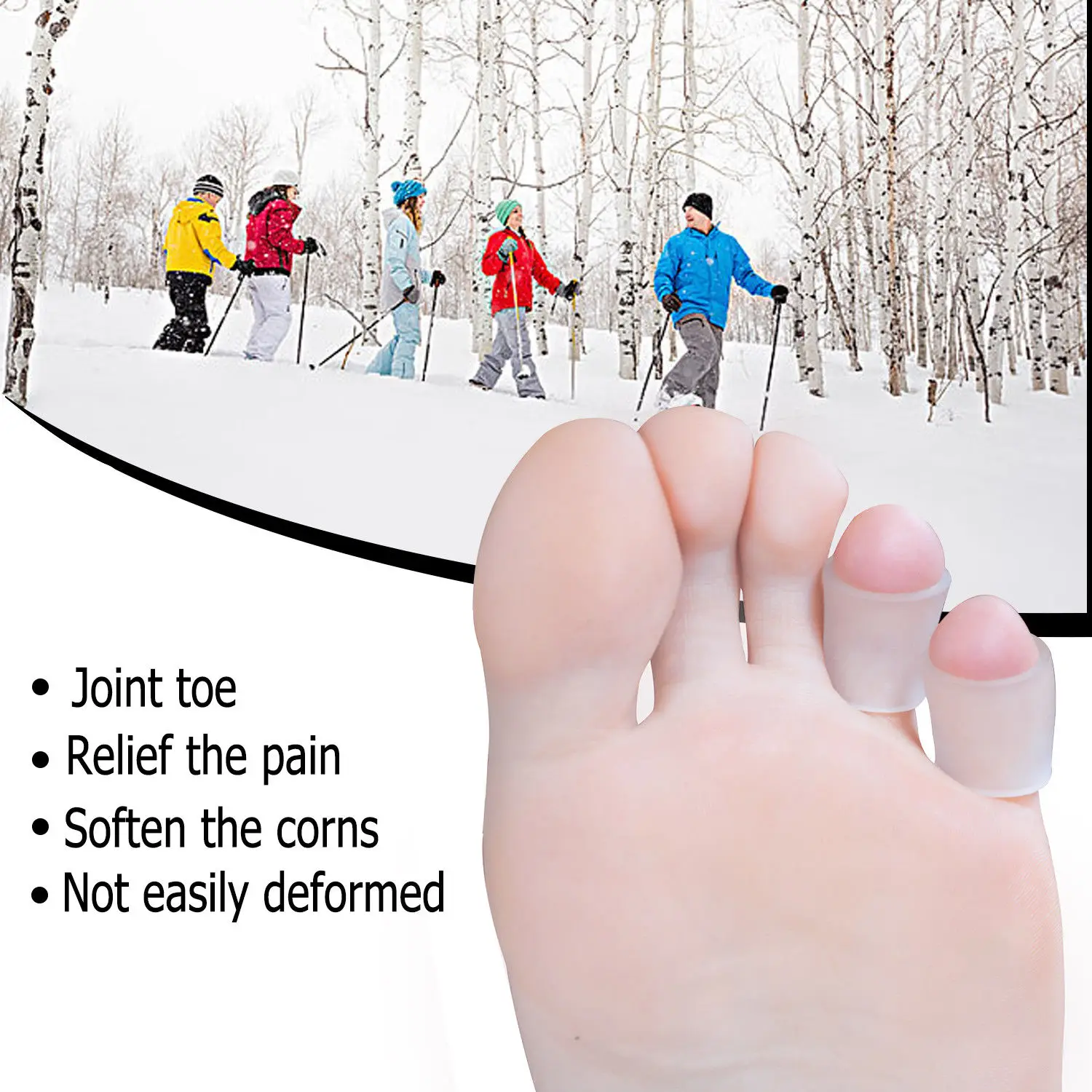 Sumifun 4Pcs/2Pairs Gel Toes Separator Corn Corrector Hammer Toes Suport Protector Foot Care Correctors D1324 Sumifun 4Pcs/2Pairs Gel Toes Separator Corn Corrector Hammer Toes Suport Protector Foot Care Correctors D1324