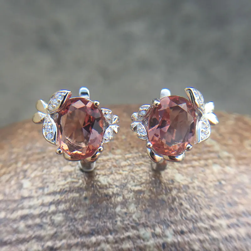 Plated White Gold CSJ стиль Zultanite серьги Стерлинговое Серебро 925 Овальный 8*10 мм создан сультанит ювелирные украшения для женщин свадебный подарок - Цвет камня: Plated White Gold