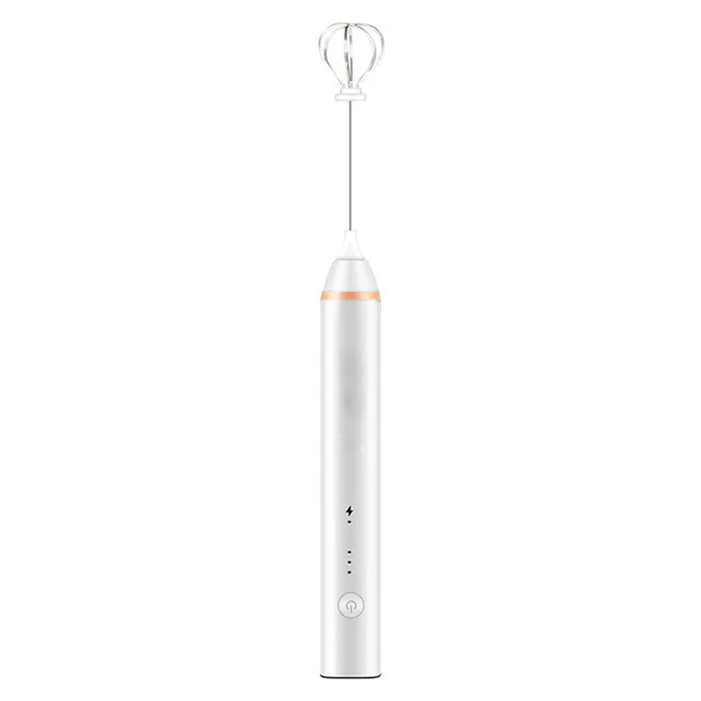 white Kbxstart Ручной USB перезаряжаемый портативный Блендер Миксер с 2 насадками для венчика кухонный мини-блендер для взбивания молока для кофе и яиц - Цвет: white