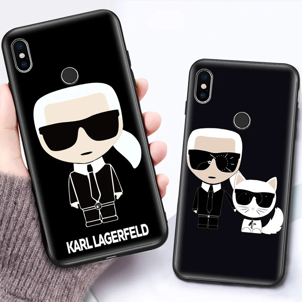 

Fashion karl lagerfeld soft silicone case for mi 9 SE 8 redmi note 7 pro note 6 pro 6A mix 2s cover tpu matte anti-fall coque