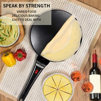 

Electric Crepe Maker Pizza Pancake Machine 220V Electric Crepe Maker Pizza Pancake Non-Stick Griddle Baking Pan Cake Machine