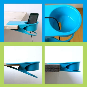 

Desk Side Bottle Cup Stand Glass Clamp Storage Saucer Clip Water Coffee Mug Holder with Clip KQS8