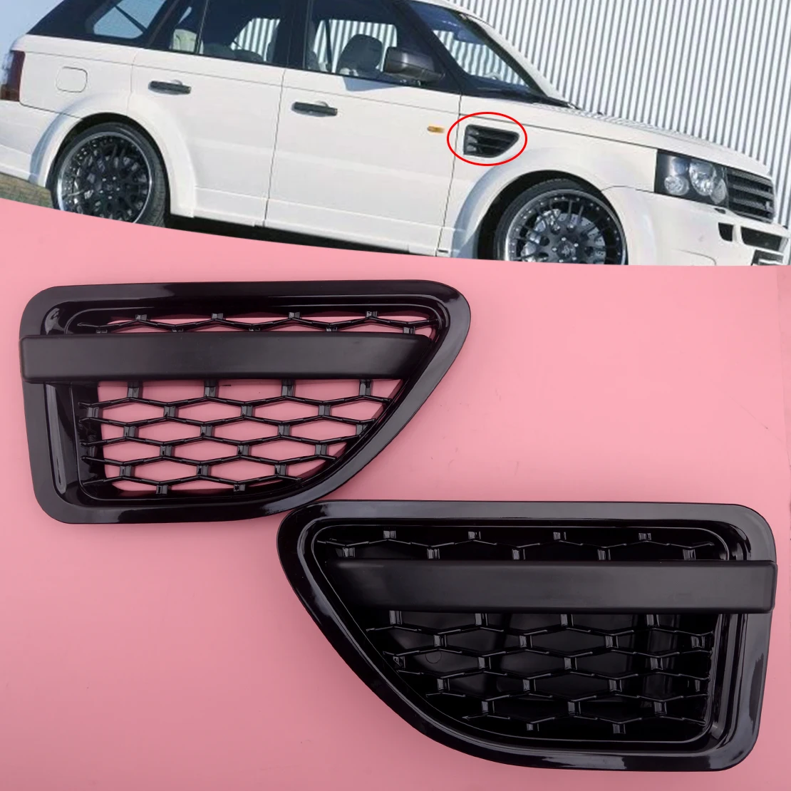 1 Pair Front Side Door Fender Cover Vent Grille Fit For Land Rover Range Sport 2005 2006 2007 2008 2009 | Автомобили и мотоциклы